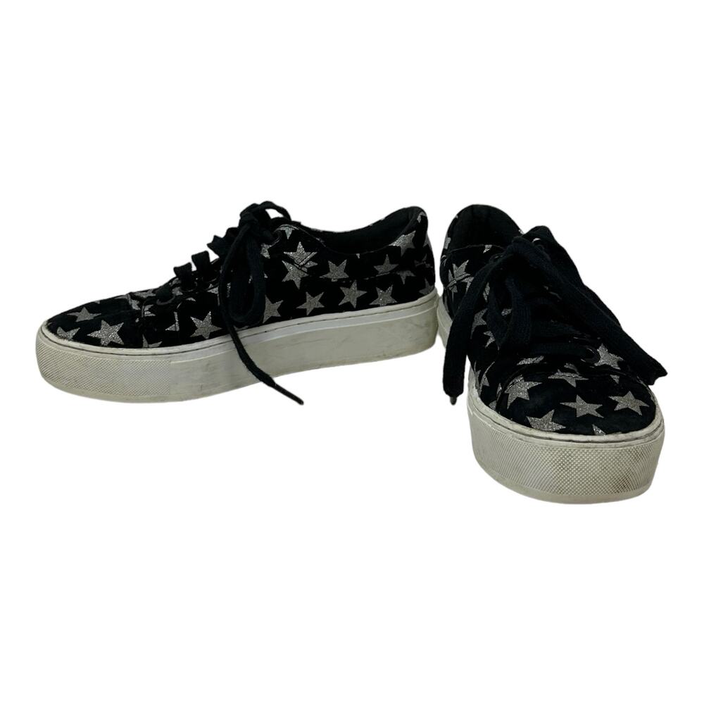 Rebecca Minkoff Black NADIA Galaxy Star Sparkling Stars Platform Sneakers 5.5